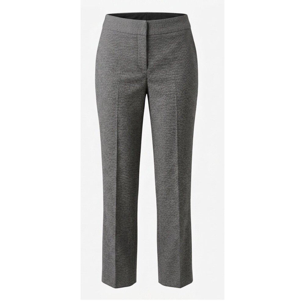 Chico's Wool Blend Pants Women's 10 Black Houndstooth Wide Leg Workwear
